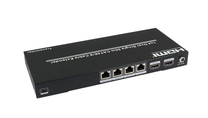 HDCVT 1x4 HDMI 1.4 Splitter over 50m Cat5/6 Supports POC