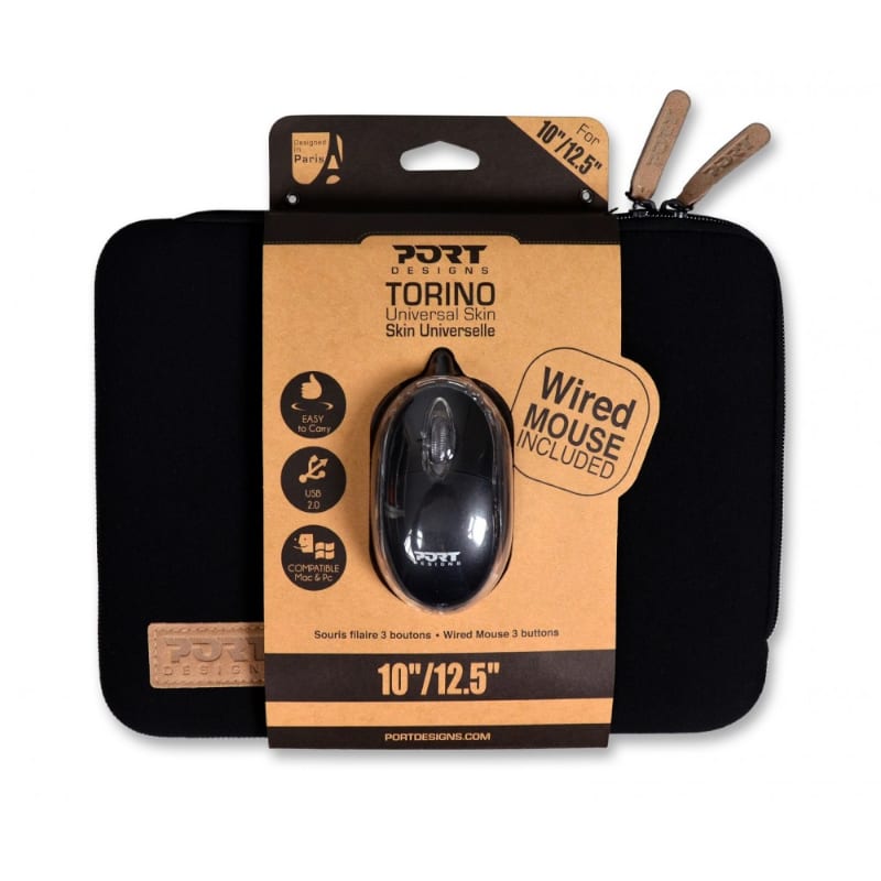 Port Designs Torino 10/12.5 Notebook Sleeve + Mouse