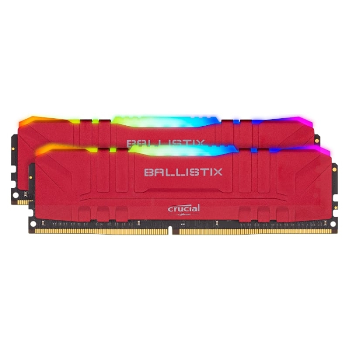 Crucial Ballistix RGB 32GB Kit (2x16GB) 3200MHz DDR4 Desktop Gaming Memory - Red