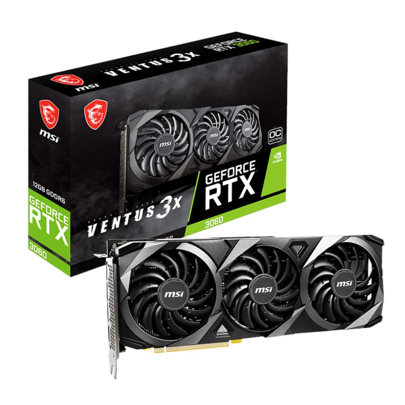 MSI Nvidia GeForce RTX 3060 VENTUS 3X 12G OC 192-Bit Graphics Card