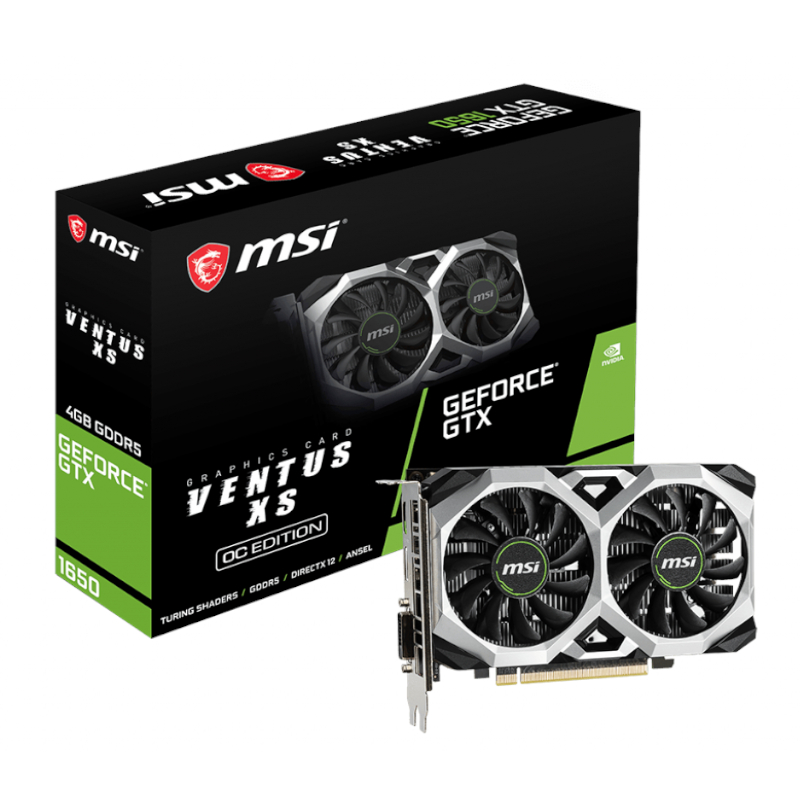 MSI Nvidia GeForce GTX 1650 Ventus XS OC 4G GDDR5 128-Bit Graphics Card