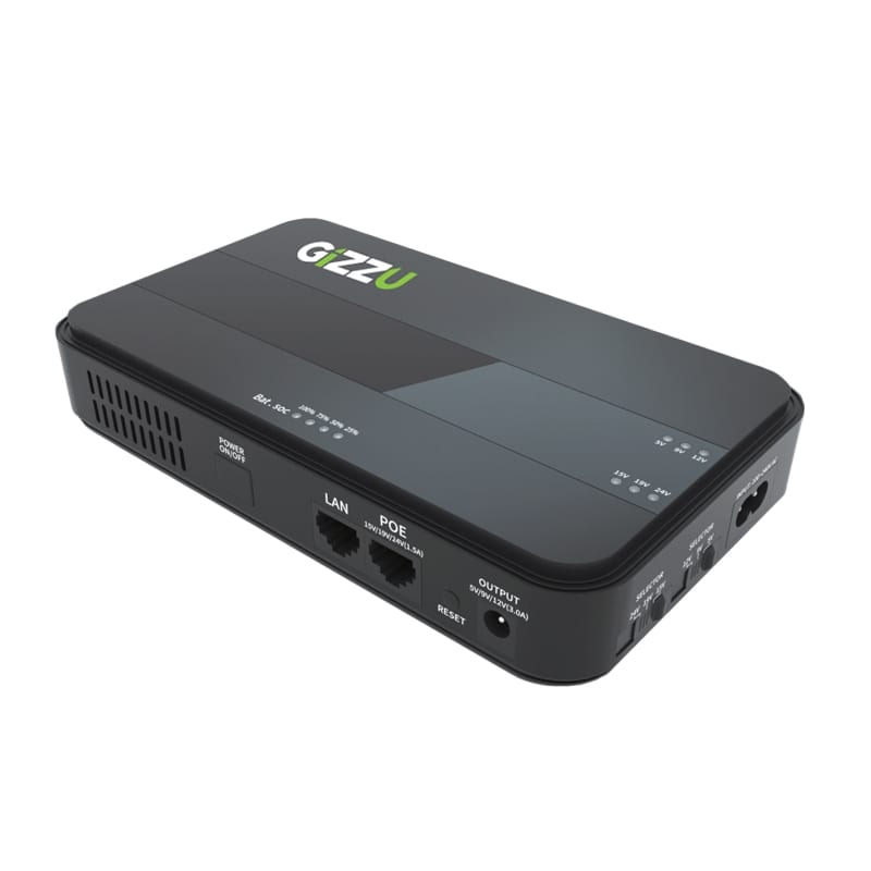 GIZZU 36W 32Wh 8800mAh Mini DC|POE UPS Black