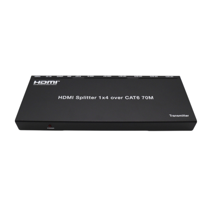 HDCVT 1x4 HDMI 1.4 Splitter over 70m Cat6 supports HDCP1.4 Include Receivers