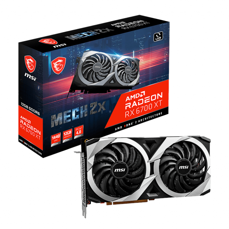 MSI Radeon RX 6700 XT Gaming Mech 2X 12GB GDDR6 192-BIT Graphics Card