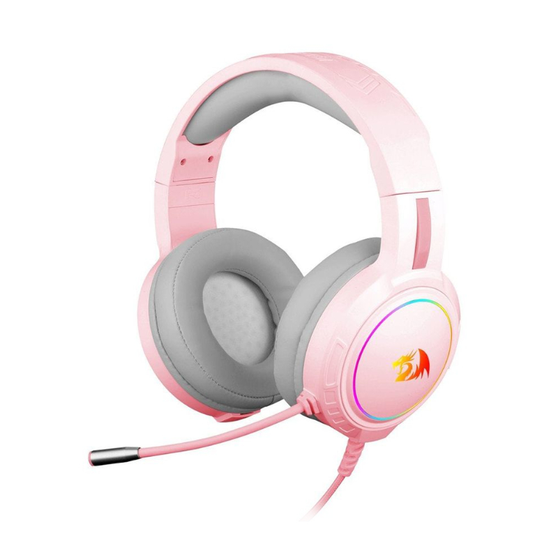 REDRAGON Over-Ear MENTO Aux RGB Gaming Headset - Pink