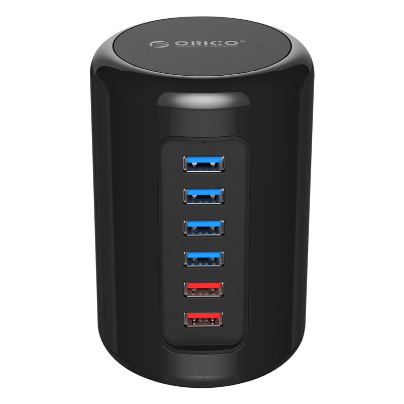 Orico 4xUSB3.0 and 2xCharging Ports Ultra-Mini Hub - Black