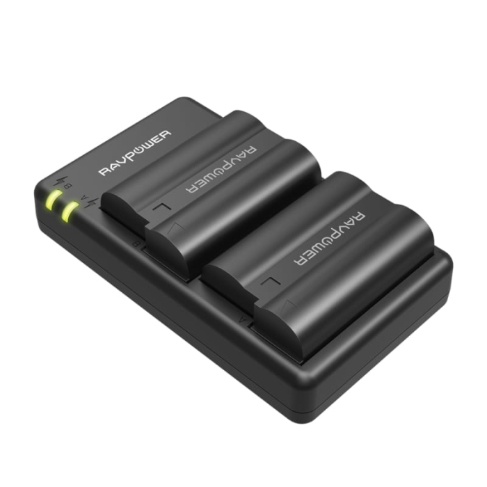 RAVPower Dual 2100mAh Replacement Battery Charger Set for Nikon EN-EL15