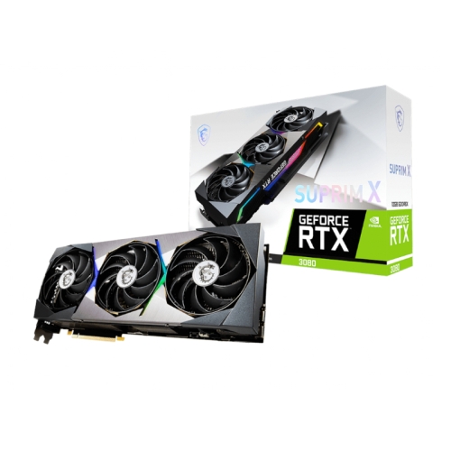 MSI Nvidia GeForce RTX 3080 Suprim X 12G LHR GDDR6X 384-Bit Graphics Card