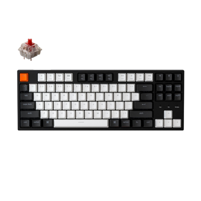 KeyChron C1 87 Key Gateron Hot-Swappable Mechanical Wired Keyboard RGB Red Switches