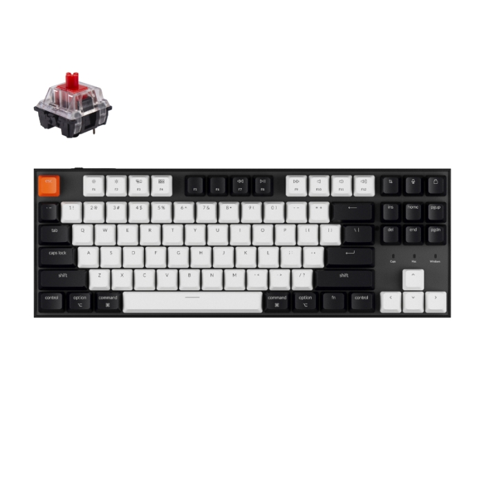 KeyChron C1 87 Key Gateron Hot-Swappable Mechanical Wired Keyboard Non-Backlit Red Switches