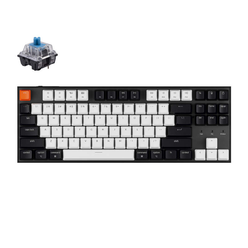 KeyChron C1 87 Key Gateron Hot-Swappable Mechanical Wired Keyboard Non-Backlit Blue Switches