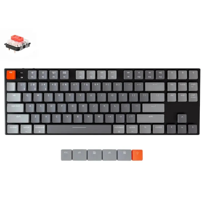 KeyChron K1 87 Key Low Profile Gateron Mechanical Keyboard RGB Red