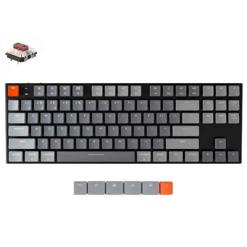 KeyChron K1 87 Key Low Profile Gateron Mechanical Keyboard RGB Brown