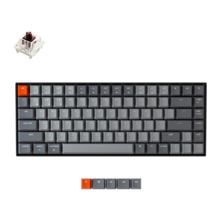 KeyChron K2 84 Key Gateron Mechanical Keyboard White LED Brown Switches