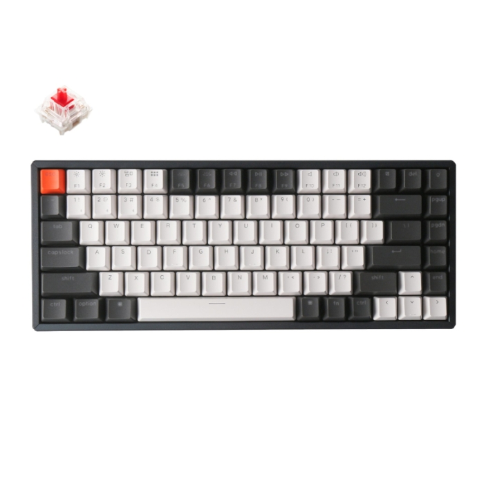 KeyChron K2 84 Key Alunium Frame Hot-Swappable Gateron Mechanical Keyboard RGB Red Switches