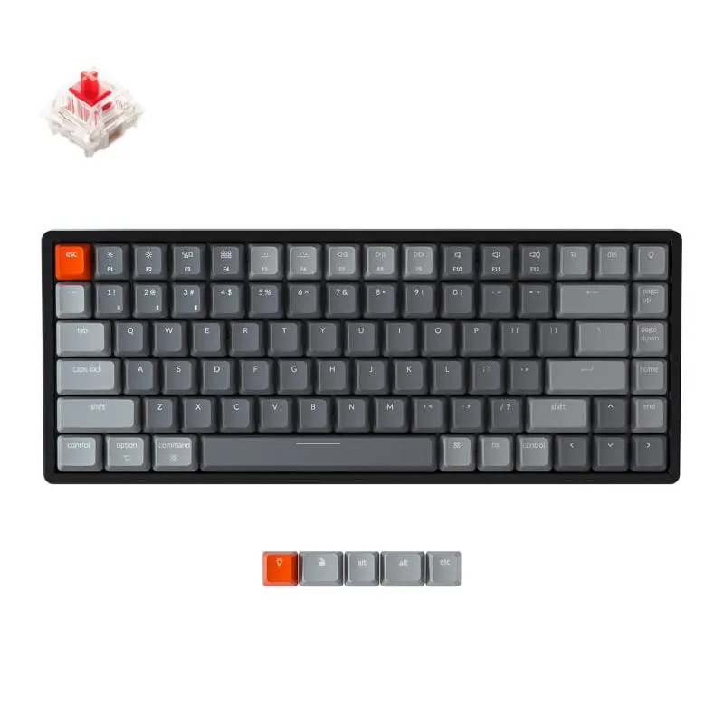 KeyChron K2 84 Key Alunium Frame Gateron Mechanical Keyboard RGB Red Switches