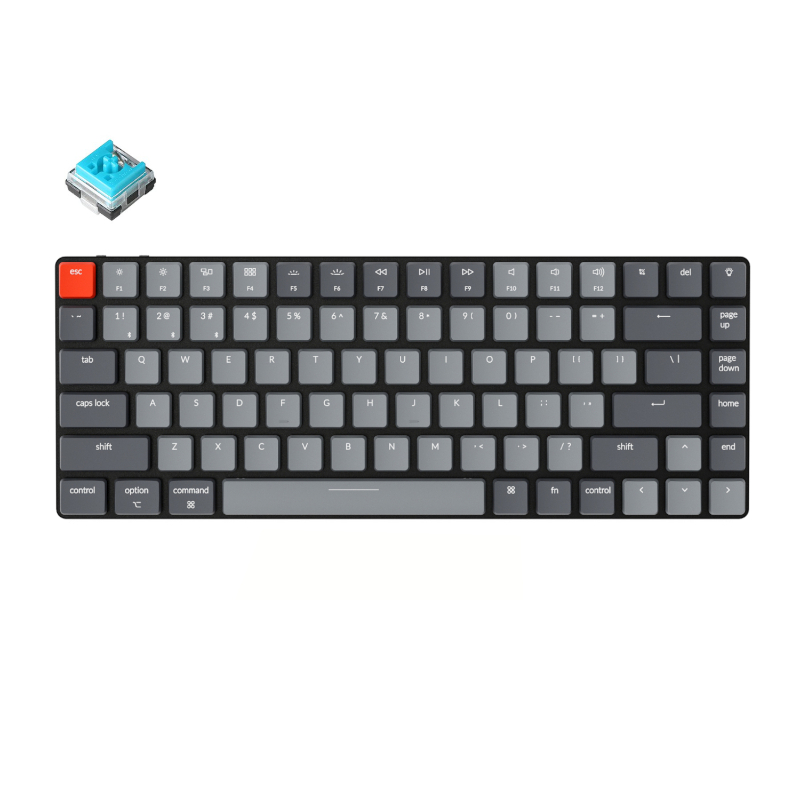 KeyChron K3 84 Key Optical Mechanical Hot-Swappable Mechanical Keyboard White LED Blue