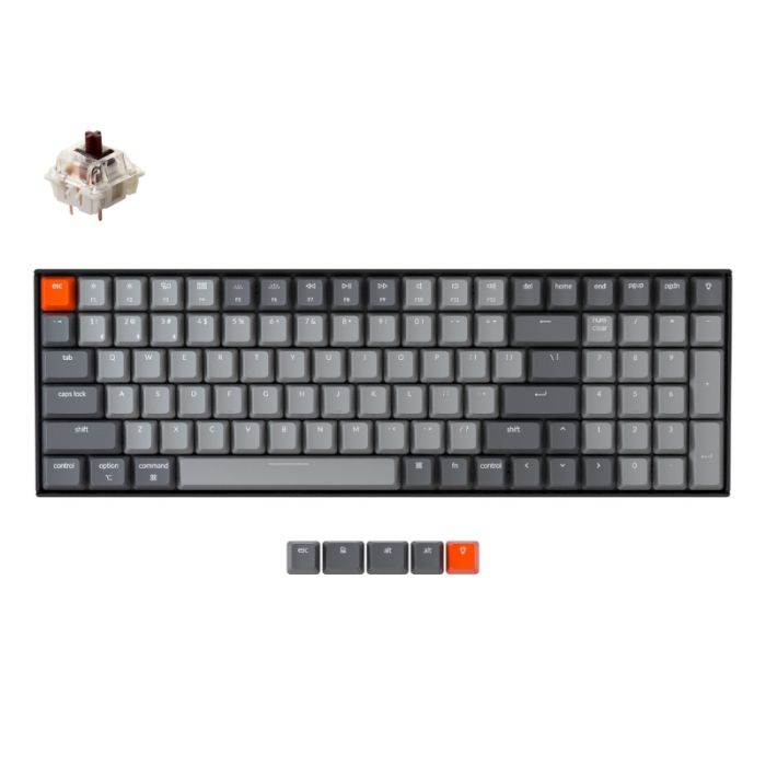 KeyChron K4 100 Key Gateron Mechanical Mechanical White LED Brown Switches