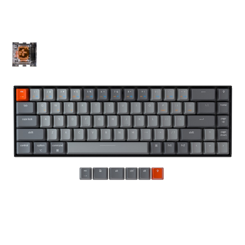 KeyChron K6 68 Key Gateron Optical Mechanical Keyboard White LED Brown Switches