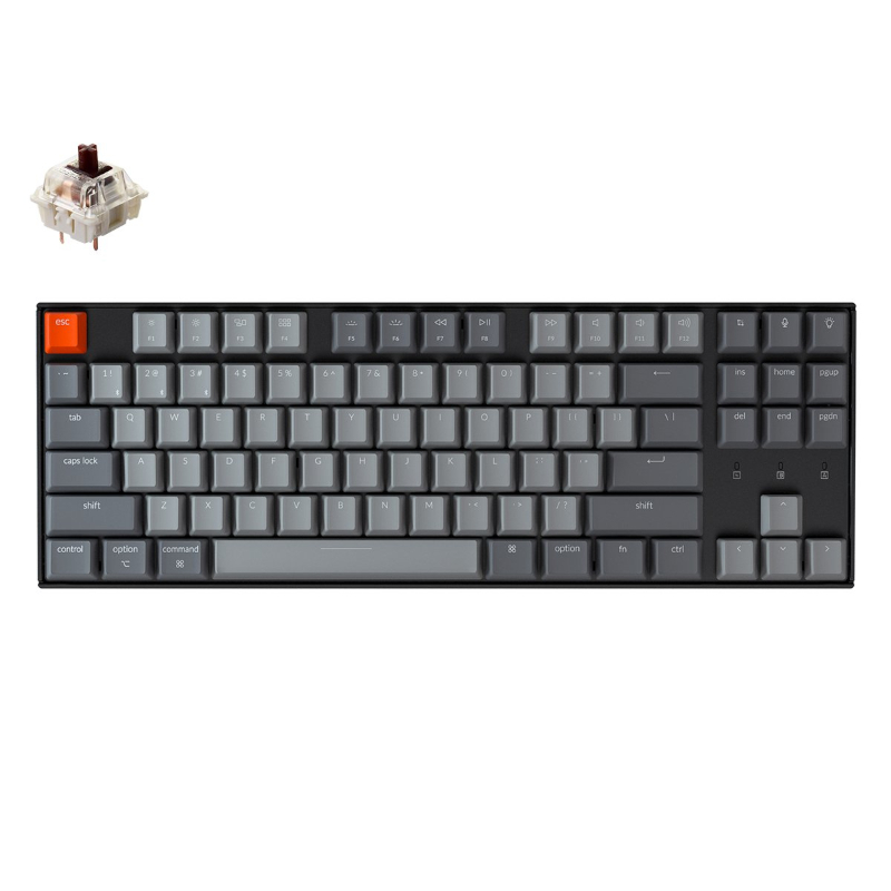 KeyChron K8 87 key Gateron Mechanical Keyboard White LED Brown Switches