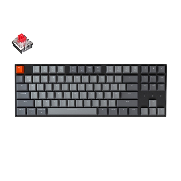 KeyChron K8 87 Key Gateron Hot-Swappable Optical Mechanical White LED Red Switches