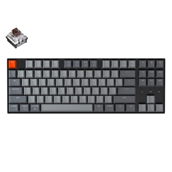 KeyChron K8 87 Key Gateron Hot-Swappable Optical Mechanical White LED Brown Switches